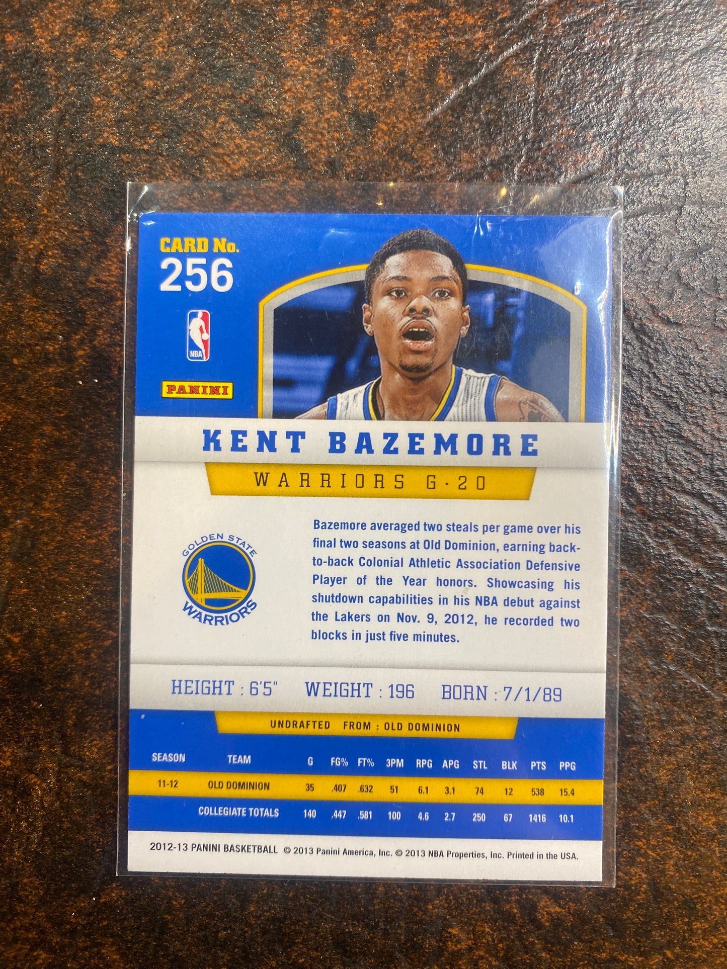2013/14 NBA Hoops RC Kent Bazemore Signed Rookie Card