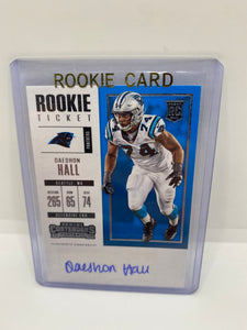 DAESHON HALL - 2017 Contenders Rookie Ticket SP AUTO - Panthers RC