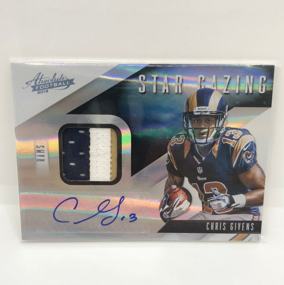 Chris Givens 2012 Absolute Star Gazing Patch Auto /25