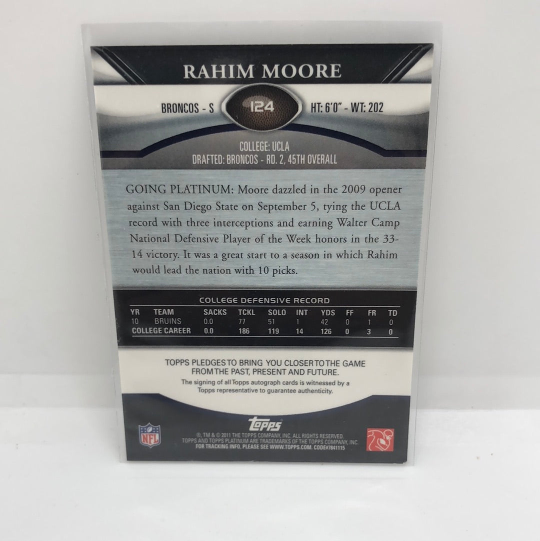 Rahim Moore 2011 Platinum Auto /1000