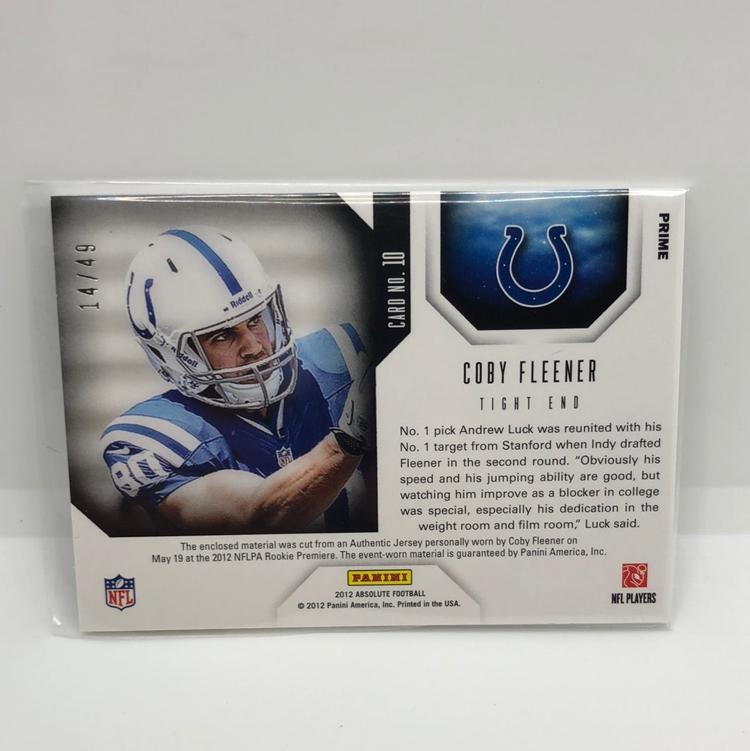Coby Fleener 2012 Absolute Star Gazing Prime Patch /49